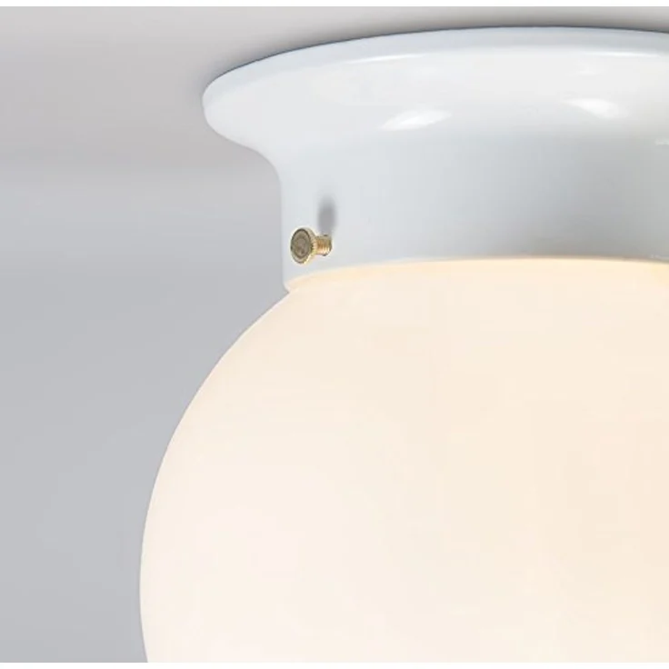 Qazqa Deckenleuchte Scoop, ohne Leuchtmittel, E27, Weiß, Retro, Glas, 1-flammig – Bild 4