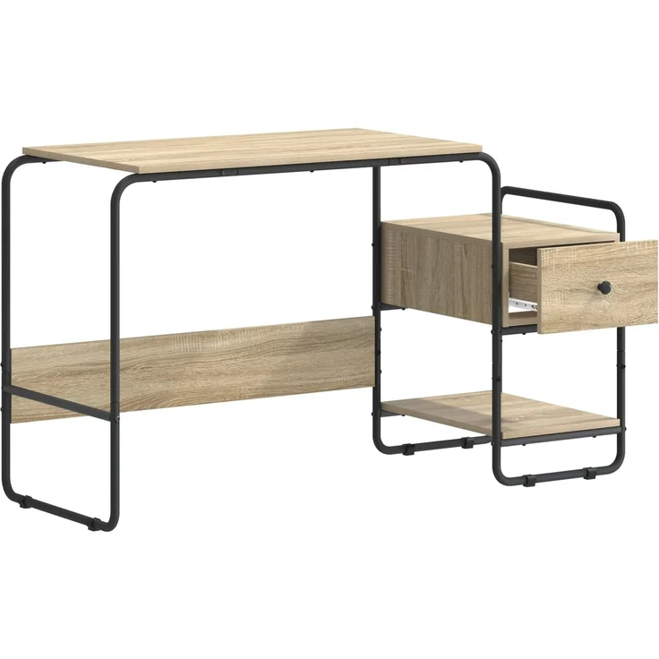 vidaXL Schreibtisch mit Stauraum Sonoma-Eiche 131,5 x 50 x 75,5 cm 8008045 – Bild 3