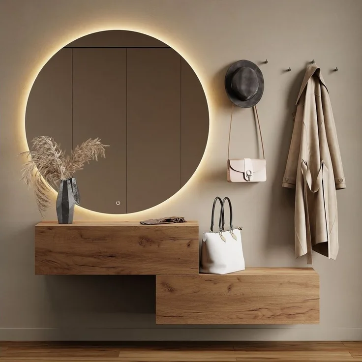 Planetmöbel Garderobenschrank Kompaktgarderobe Wandschrank 200 cm (schmaler Flurschrank mit Stauraum, 2-St, Flurgarderobe mit Soft-Open Funktion) Flurkommode vielseitig kombinierbar, 2x 100 cm
