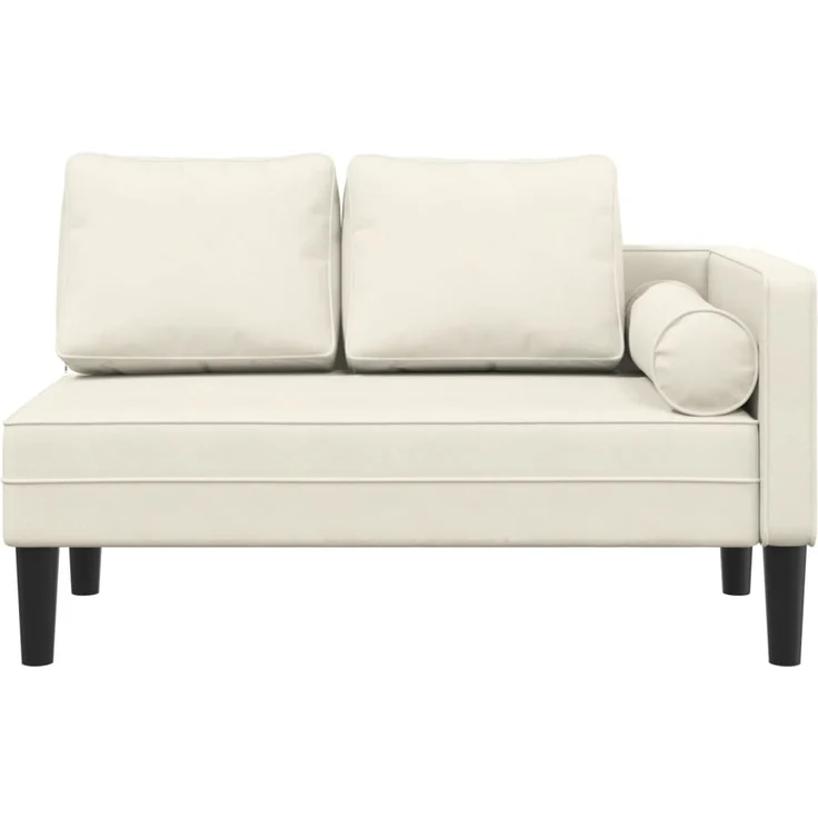 vidaXL Chaiselongue mit Kissen Creme Samt – Bild 2
