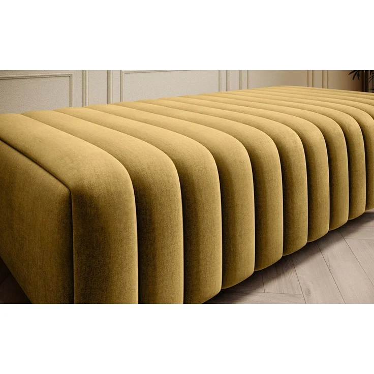 Polsterhocker Designerhocker Hocker ELENI Stoff Monolith Honiggelb – Bild 2