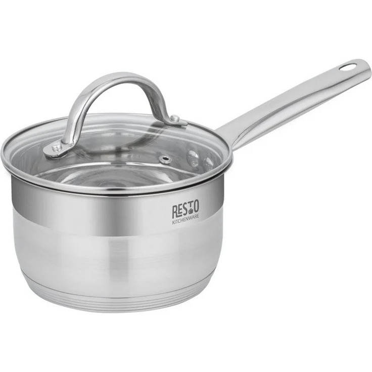 RESTO Kitchenware Kasserolle Rigel, Soßentopf 1,9 l, energiesparend und spülmaschinenfest, Edelstahl 18/10 (2-tlg), mit hitzebeständigem Glasdeckel, im Geschenkkarton – Bild 1