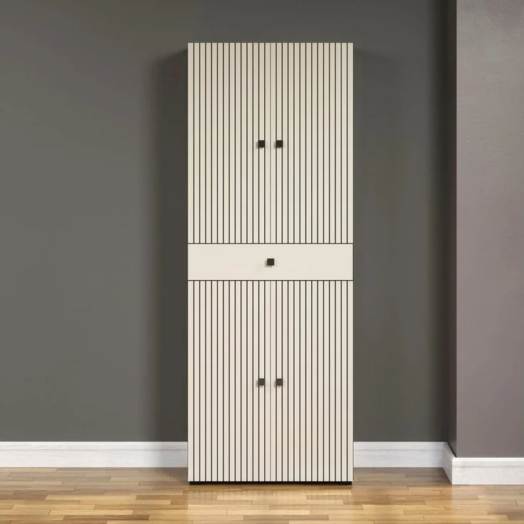 welltime Hochschrank Amrum Badezimmerschrank mit und ohne Schublade - (B/T/H) 40-70/31/186 cm – Bild 1