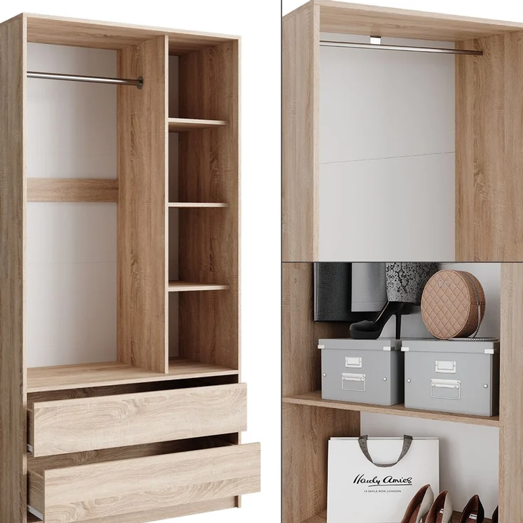 Kleiderschrank Elmo Sonoma 180 x 200 cm 2er Set Vicco – Bild 6