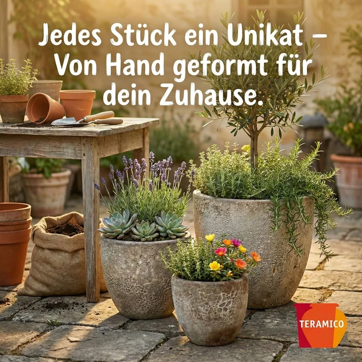 Keramik Blumentopf Eggpot Lava Weiß Ø 29cm Struktur Übertopf geschliffen Unikat – Bild 7