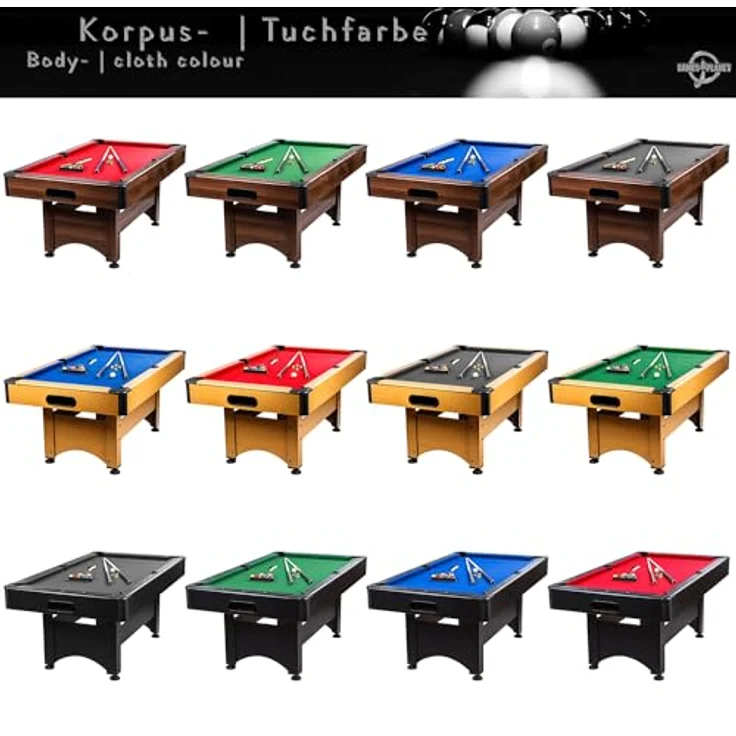 GAMES PLANET Billardtisch Games Planet 6 ft Billardtisch "Trendline", 9 Farbvarianten, 184x108x82 cm (LxBxH) – Bild 7