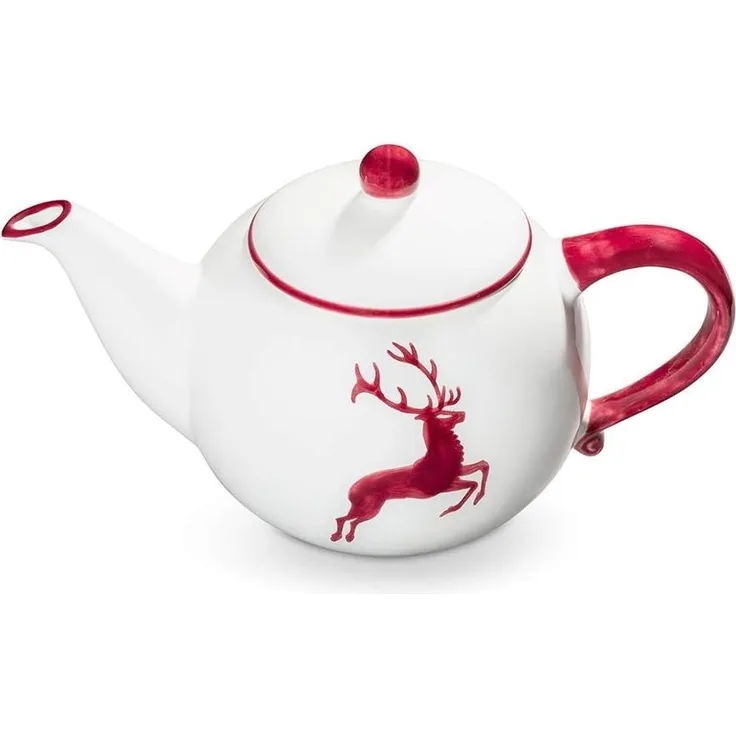 Gmundner Keramik Bordeauxr. Hirsch, Teekanne 1,5 Liter