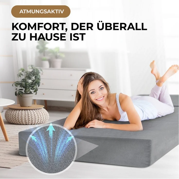 Klappmatratze Gästebett Visco, Herlag, 14 cm hoch, (verschiedene Größen), Memory Foam – Bild 3