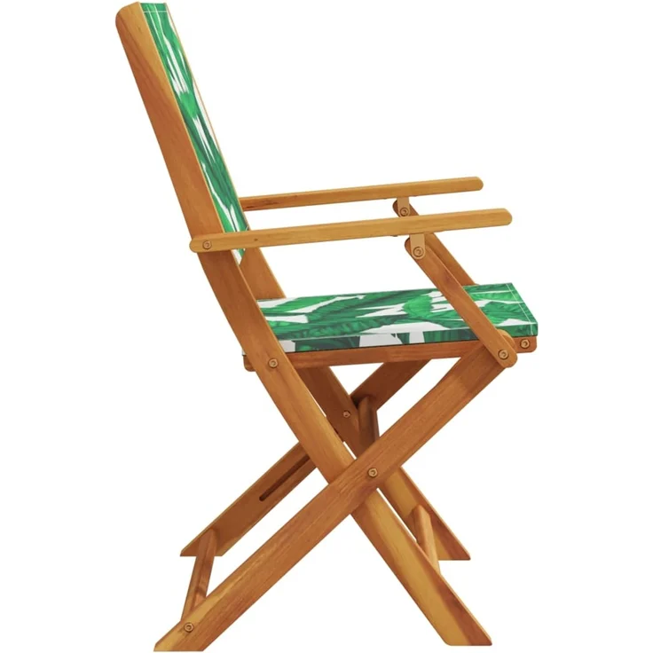 vidaXL Klappstühle, 6 Stück, grüner Stoff und Massivholz 3214587 – Bild 5