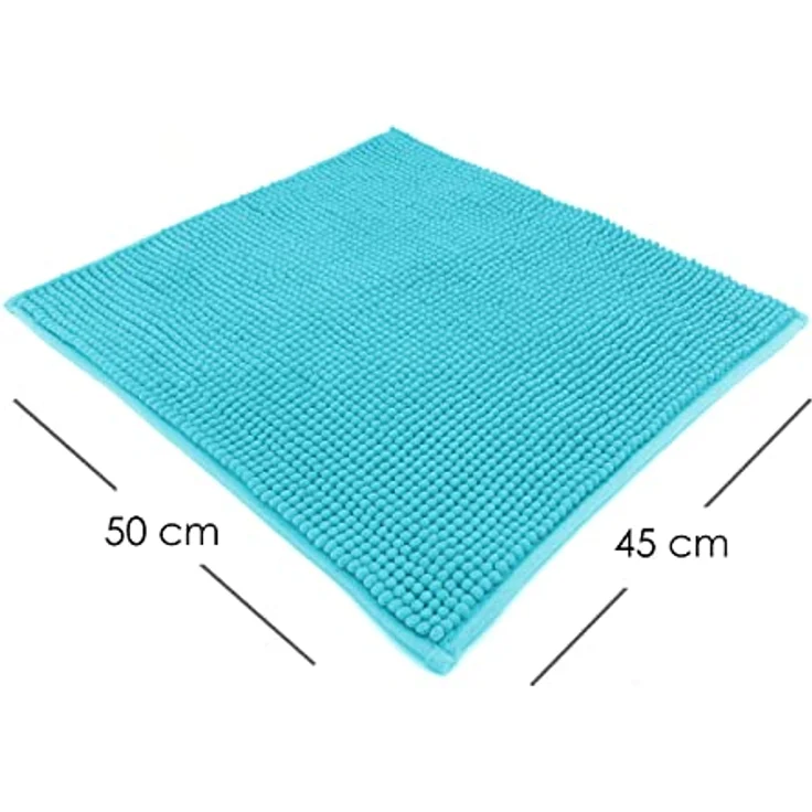 heimtexland Badematte Badvorleger Chenille Badteppich Duschvorleger, rutschhemmend beschichtet, Fußbodenheizung geeignet, fußbodenheizungsgeeignet, saugstark, schnell trocknend, strapazierfähig, rutschfest, Polyester, rechteckig, 45x50 cm, Hochflor, su... – Bild 4