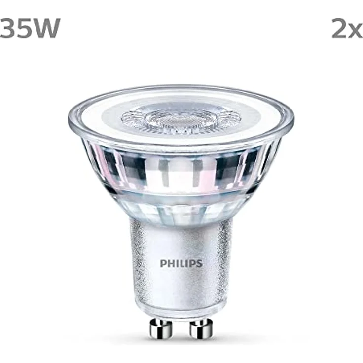 Philips Classic LED GU10 Lampe, 35W, klar, neutralweiß, nicht dimmbar, Doppelpack – Bild 3