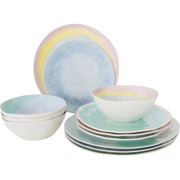 Bo-Camp Geschirr-Set Melamin Geschirr Set Barfleur Camping, 100% Melamin, Essgeschirr Reise Picknick Teller – Bild 1