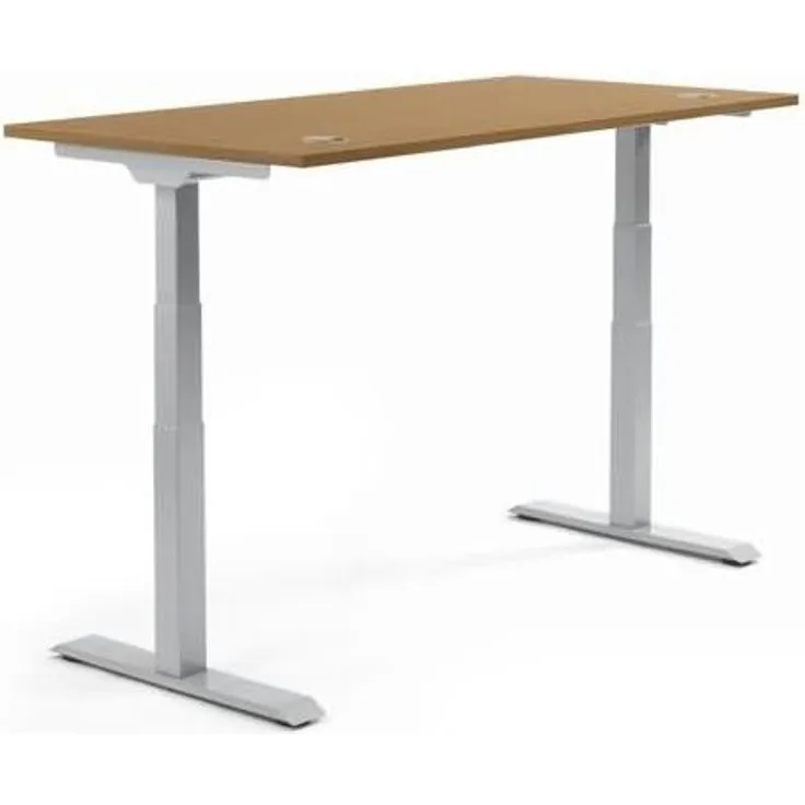 Soennecken Schreibtisch 2000x605-1255x800mm Platte Nuss Gestell silber