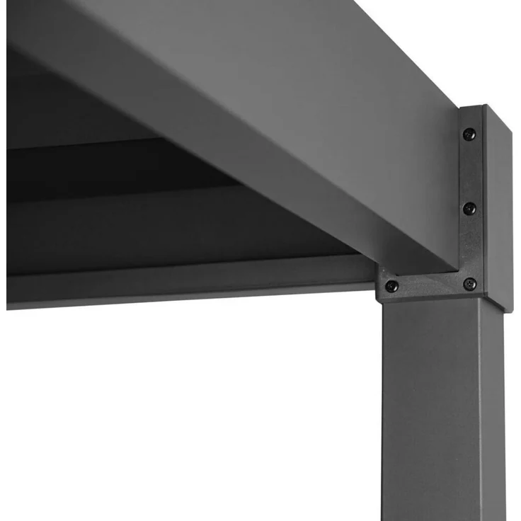 LECO Lamellenpergola FREE, Stahl-Lamellen und Stahlgestell anthrazit, 3x2 m – Bild 5