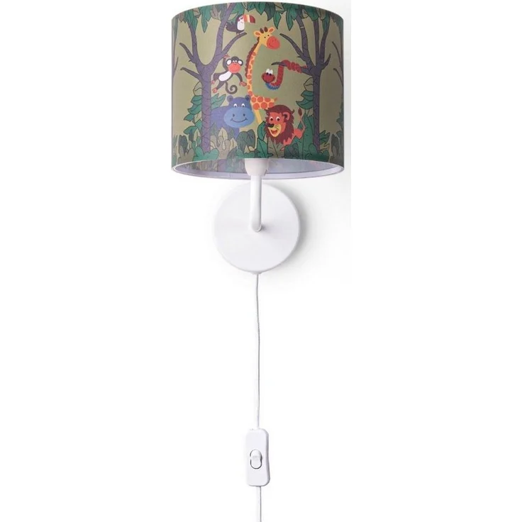 Paco Home Wandleuchte Diamond 638, ohne Leuchtmittel, Lampe Kinderzimmer âˆ…18cm Dschungel Tier-Motiv Kabel 3m E14 – Bild 5
