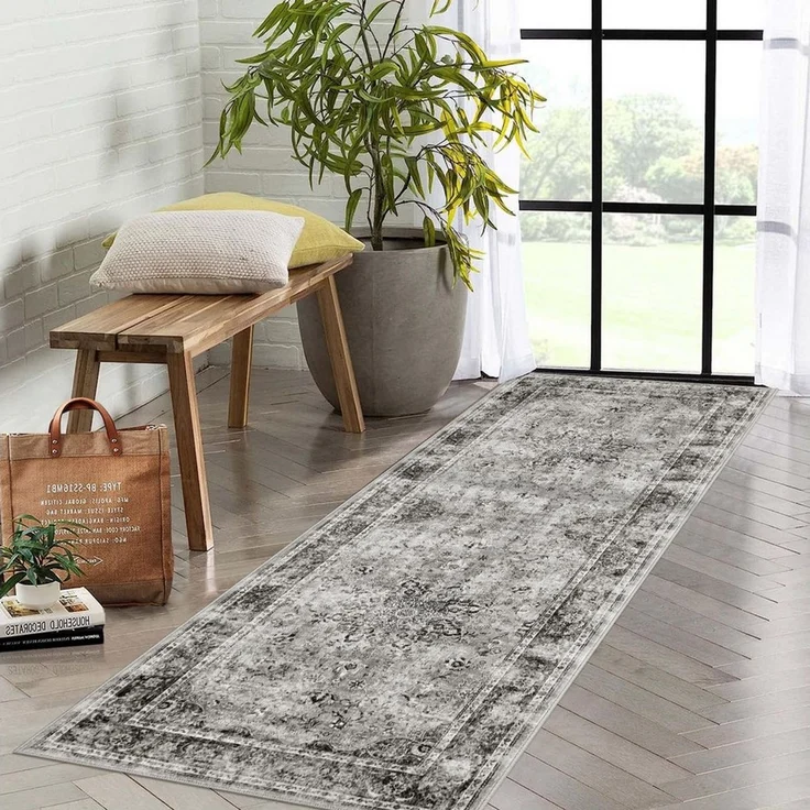 GarveeMore Teppich Teppich Wohnzimmer Waschbarer Vintage Teppich Schlafzimmer – Bild 3