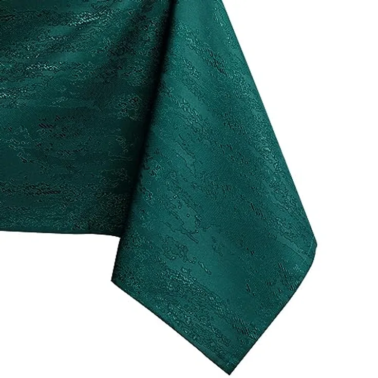 AmeliaHome Tischdecke 140x240 cm Tischtuch Tafeldecke Fleckschutz Lotuseffekt Abwaschbar Wasserabweisend Ornament Vesta flaschengrün