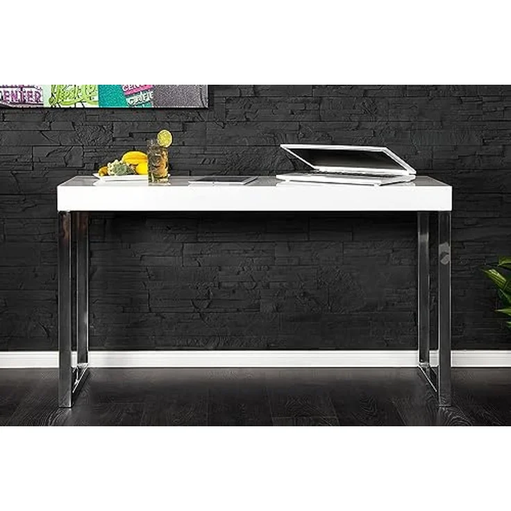 riess-ambiente Konsolentisch WHITE DESK 120cm weiß, Konsole · Hochglanz · Bürotisch · Modern Design – Bild 5