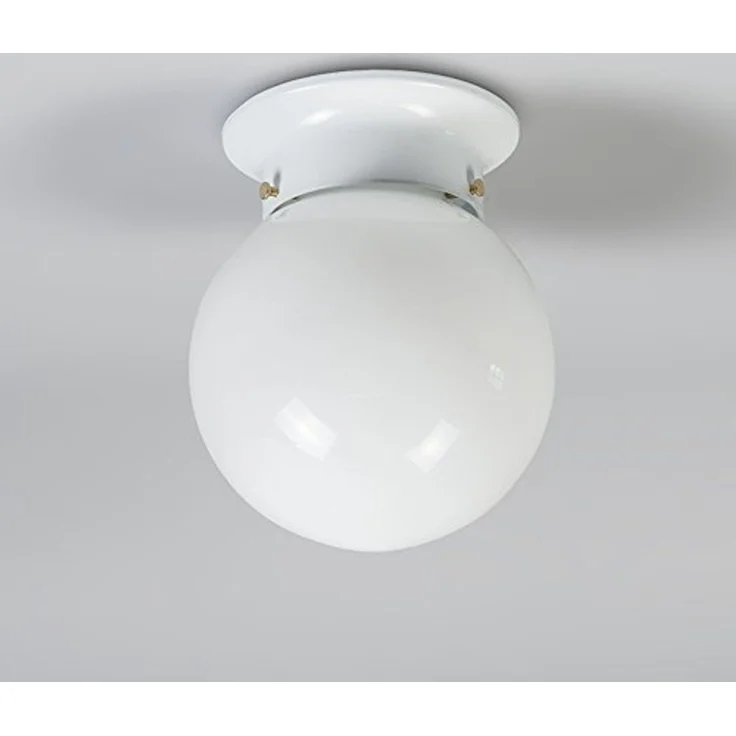 Qazqa Deckenleuchte Scoop, ohne Leuchtmittel, E27, Weiß, Retro, Glas, 1-flammig – Bild 6