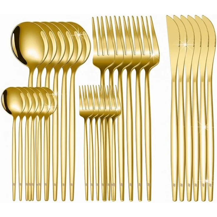 Roxlin Besteck-Set Roxlin Besteckset 30-tlg Standard Design, Gold/Schwarz/Rosa/Silber