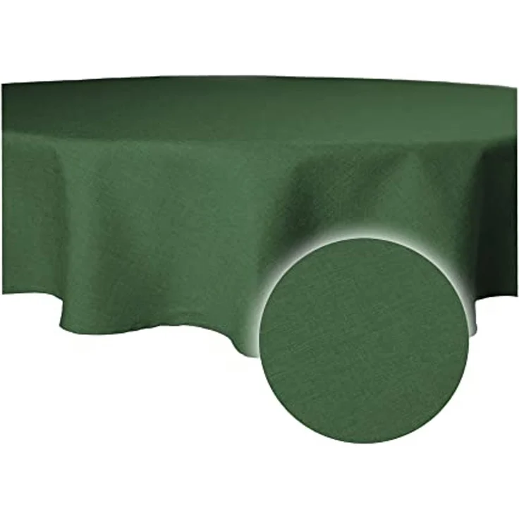 Haus und Deko Tischdecke Tischdecke rund 140 cm Ø beschichtet Leinenoptik wasserabweisend (1-tlg) – Bild 2