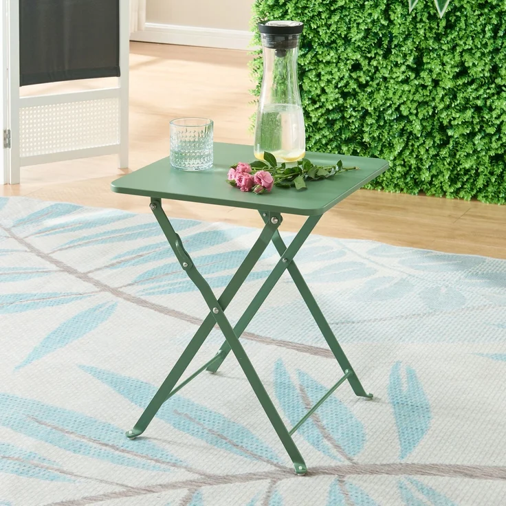 Klapptisch Vegårshei Stahl 45x40x40 cm Grün [en. casa] – Bild 2