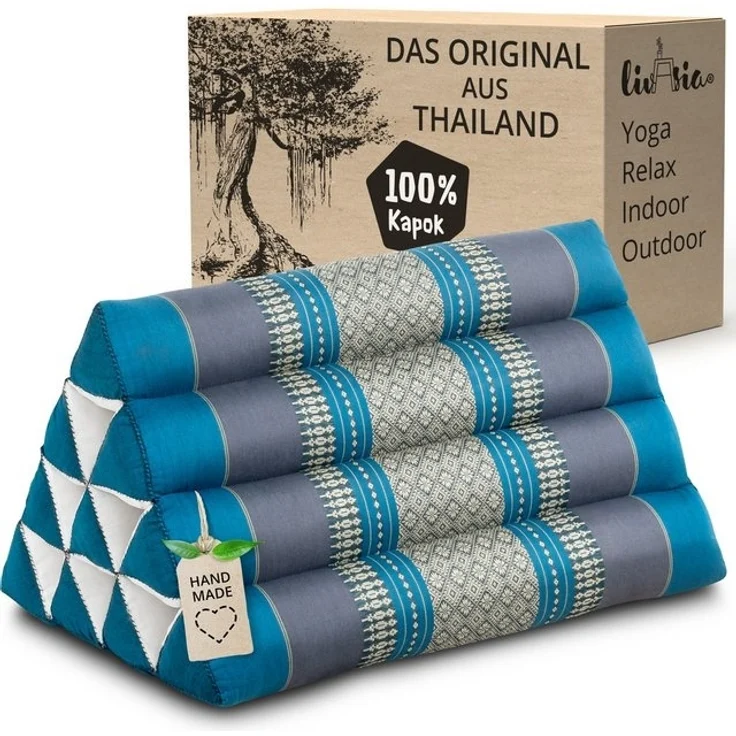 livasia Keilkissen Dreieckskissen Classic, vegan und handgefertigt, 30x50x29cm, Kapok – Bild 4