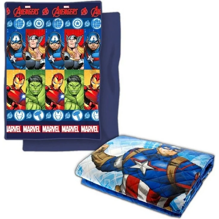 Avengers Tagesdecke 150x250 cm Marvel Steppdecke für Kinderzimmer – Bild 2