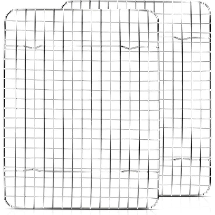 Homikit 2 Stück Kuchengitter Edelstahl Auskühlgitter 29,7x22,7x1,8cm – Bild 1