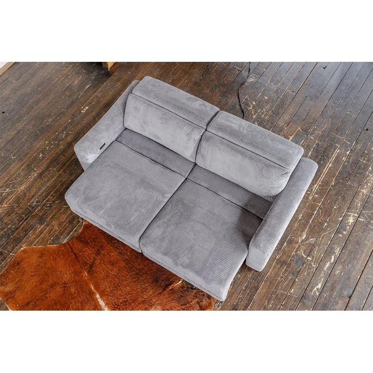 KAWOLA Sofa KIANA Cordsofa mit Sitzvorzug – Kopfstütze verstellbar, Bequemes Relaxsofa – Cord Bezug – elektrisch verstellbar, extra tief – Bild 3