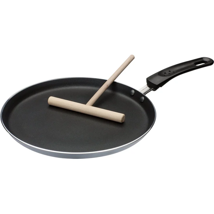 GSW grau/schwarz 456722 Aluminium Crepe-Pfanne Induktion 26cm-inkl. Teigverteiler, 26 cm, 2-Einheiten – Bild 1