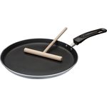 GSW grau/schwarz 456722 Aluminium Crepe-Pfanne Induktion 26cm-inkl. Teigverteiler, 26 cm, 2-Einheiten