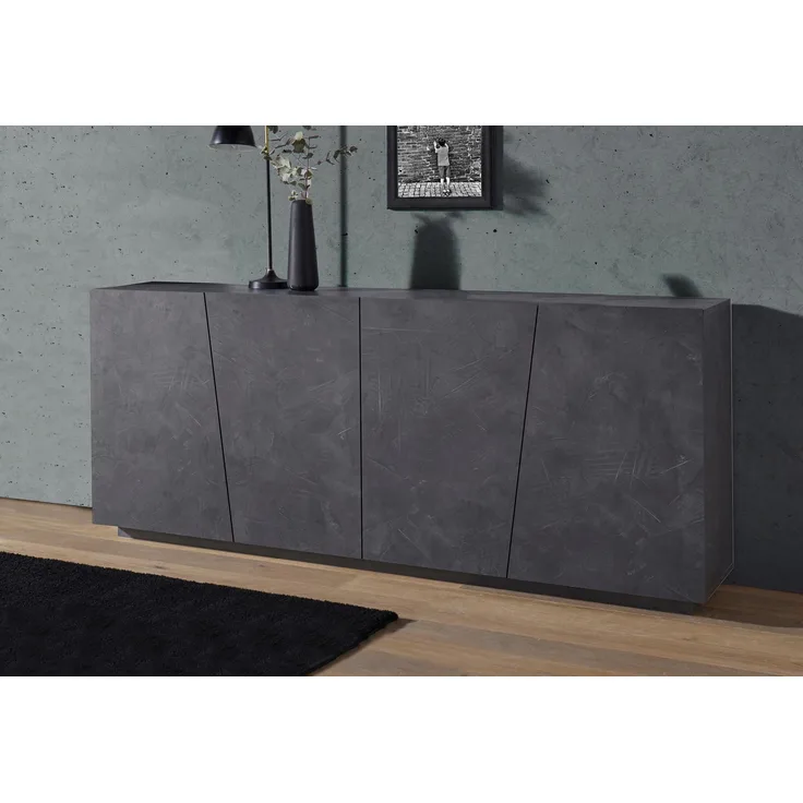 Sideboard >Viterbo< in Schiefer Nachbildung - 200x86x43cm (BxHxT)