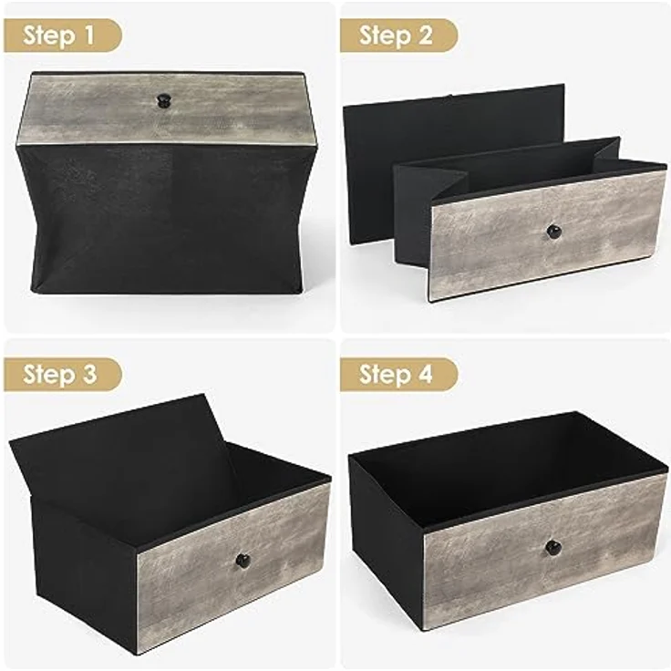 Clevich Stoff-Kommode, Schminktisch Schrank, Aufbewahrungsschrank, 12 Schubladen aus Stoff, Metallrahmen, industrieller Stil, für Wohnzimmer, Flur, Schlafzimmer (Grau) – Bild 13