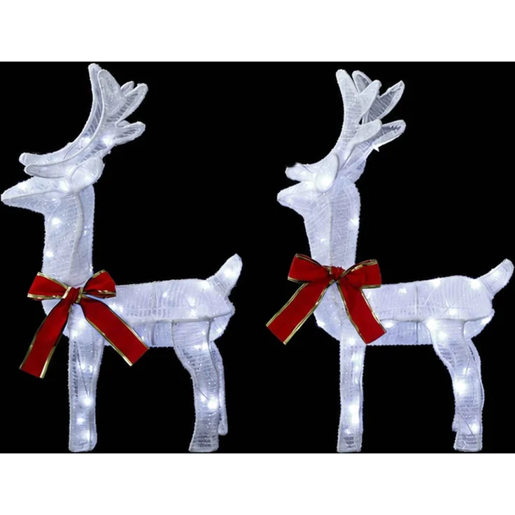 vidaXL Weihnachtsrentier 4 stk. 160 LEDs Kaltweiß 3469673 – Bild 4