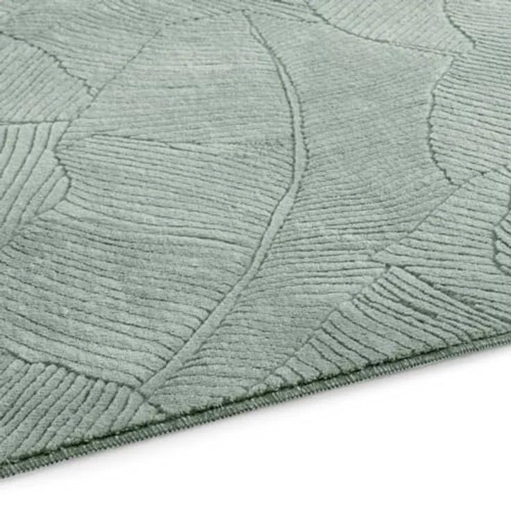 Taracarpet Badematte Homestyle, rutschfest und waschbar, 120 cm rund, grün mit Blättern, sehr weich, Öko Tex zertifiziert – Bild 3