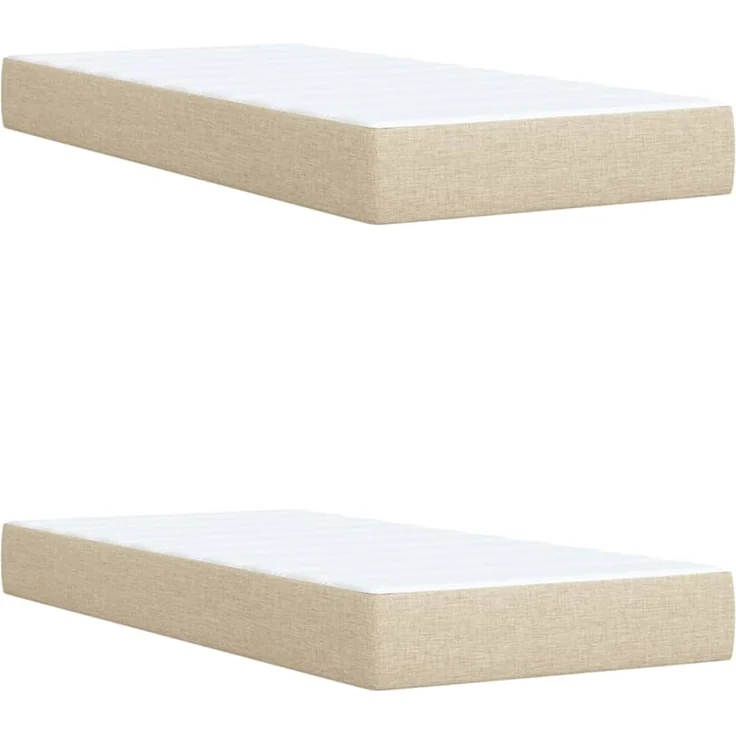 vidaXL Boxspringbett mit Matratze Creme 200x200 cm Stoff 3289875 – Bild 10