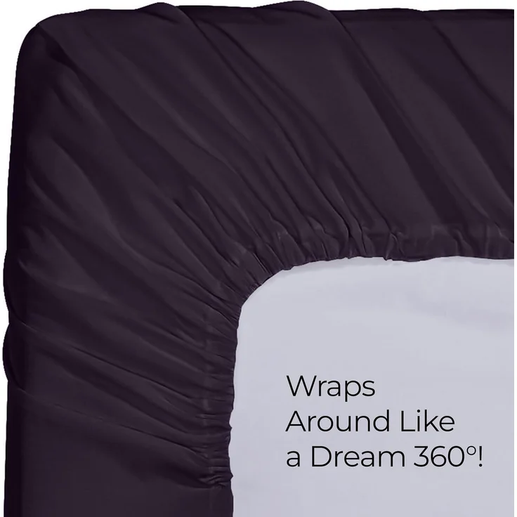 Utopia Bedding Spannbettlaken für Doppelbett, tiefe Taschen, weiche Mikrofaser, schrumpft und lichtbeständig, pflegeleicht, nur 1 Spannbetttuch, Violett – Bild 6