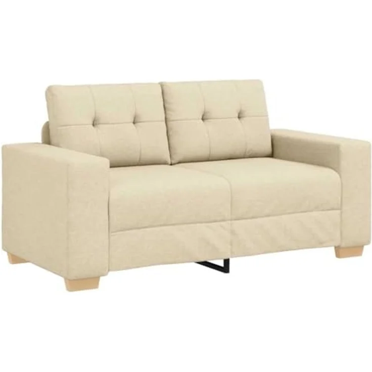 vidaXL Zweisitzer-Sofa Creme 120 cm Stoff 4105075 – Bild 1