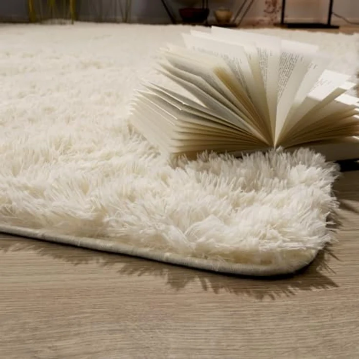 TT Home Teppich Diele, Esszimmer, Flur, Schlafzimmer, Wohnzimmer, Rechteckig, Höhe: 37 mm, Teppich Wohnzimmer Hochflor Langflor Weich Soft Modernes Einfarbiges D – Bild 3