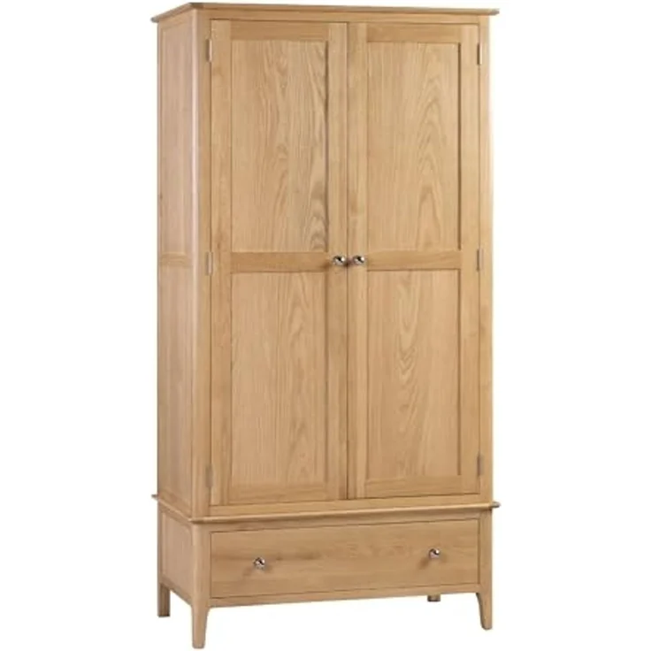 Julian Bowen Kleiderschrank mit 2 Türen und 1 Schublade, Holz, Eiche, Einheitsgröße, COT104 – Bild 7