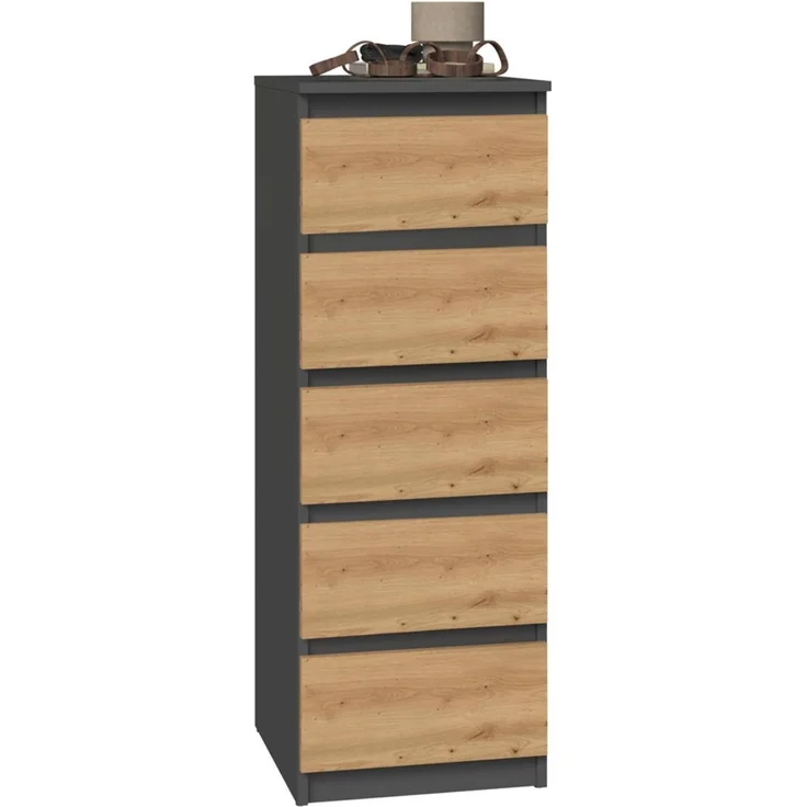 ibonto HOCHKOMMDE ANTHRAZIT / ARTISAN EICHE 45 x40x111cm (H 111 x T 40 x B 40 cm) – Bild 1