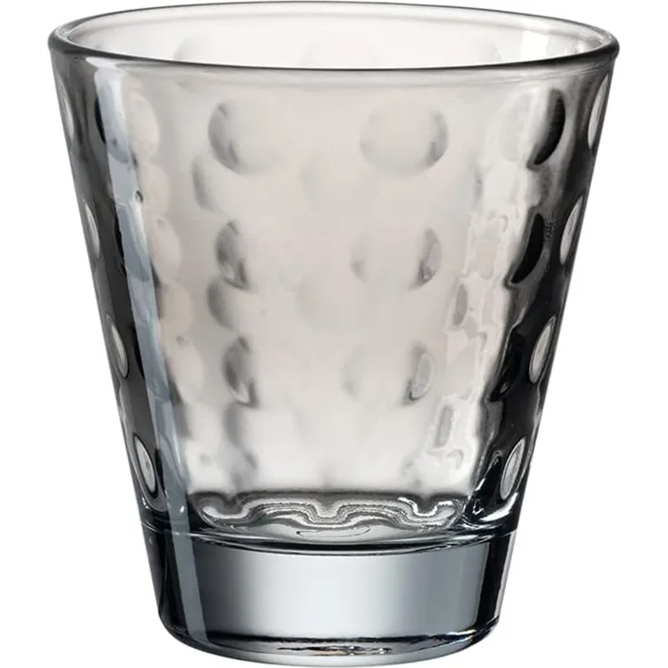 Leonardo Trinkglas Optic, Becher, Wasserglas, Kalk-Natron Glas, grau, 215 ml, 025893