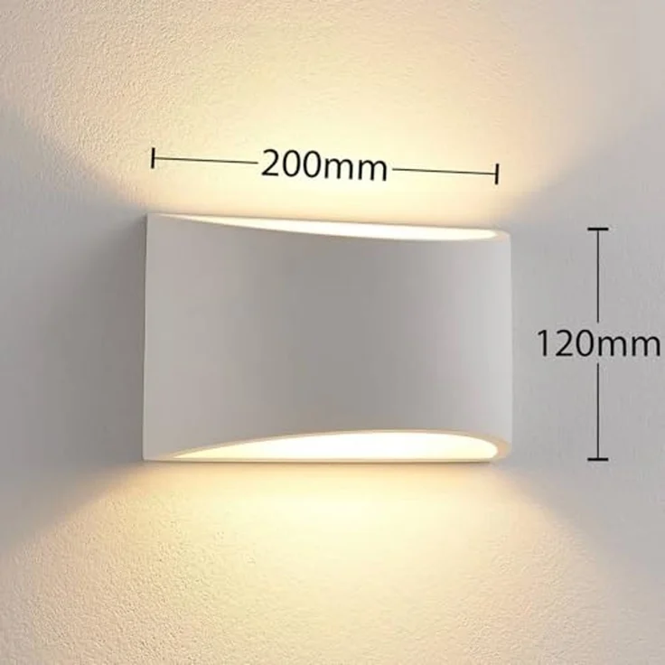 Lindby Wandleuchte Heiko, Gips Weiß IP20, 1 x 5 W LED – Bild 5