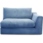 CAVADORE Sofa-Modul "Fiona"mit Armteil rechts / individuell kombinierbar als Ecksofa, Big Sofa oder Wohnlandschaft / 138 x 90 x 112 / Webstoff hellblau