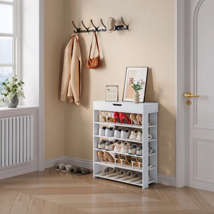 Standregal Boppeelo 94x75x30 cm Weiß [en. casa] – Bild 1