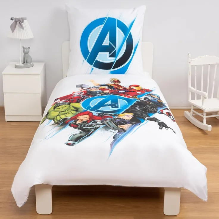Disney Wendebettwäsche Disney Home Avengers Wendebettwäsche Set, 2 teilig, Mit Reißverschluss, 100% Baumwolle