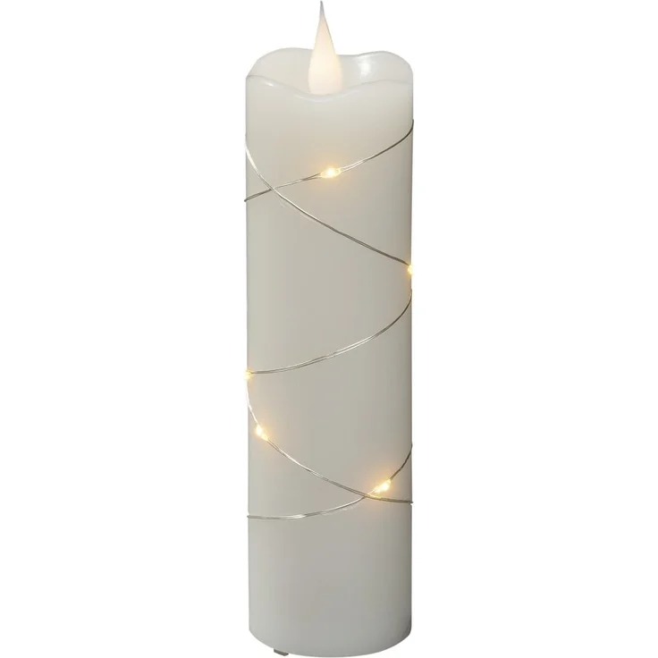 KONSTSMIDE No. 1826-180 LED Echtwachskerze cremeweiss mit LED Draht 18cm – Bild 1