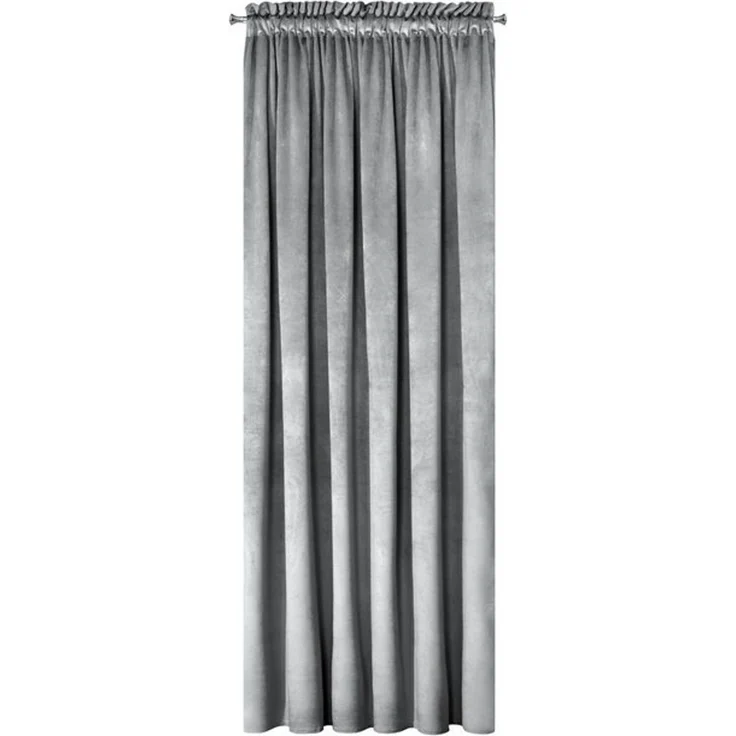 Samtvorhang Velours Vorhänge zum Wohnzimmer Prachtvoll Elegant silber 140x270 cm Kräuselband – Bild 4
