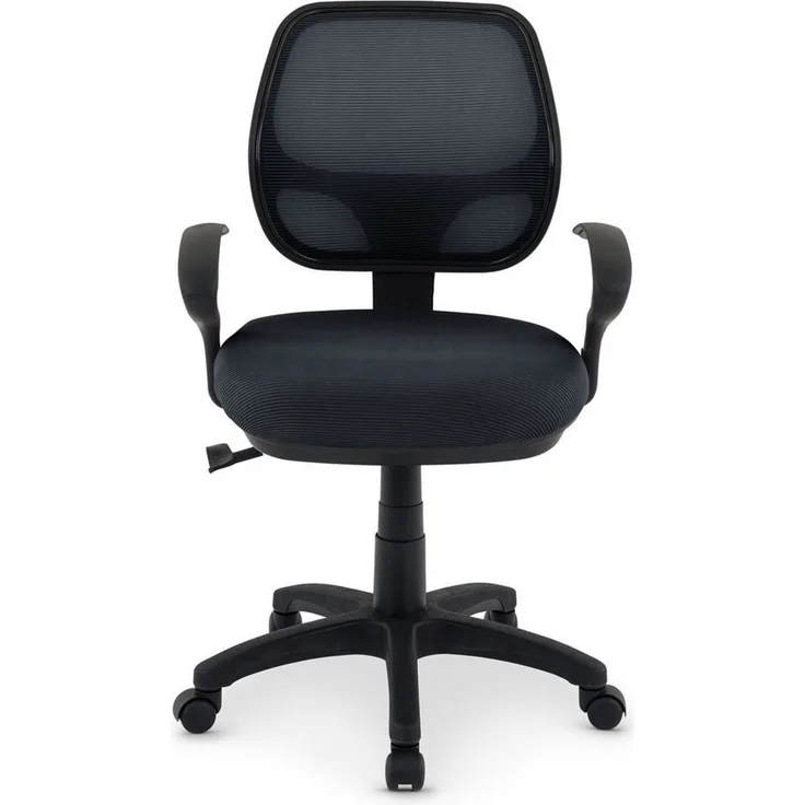 IDIMEX Drehstuhl COOL-1, Bürostuhl Kinder höhenverstellbar mit Wippfunktion Netzbezug Schwarz